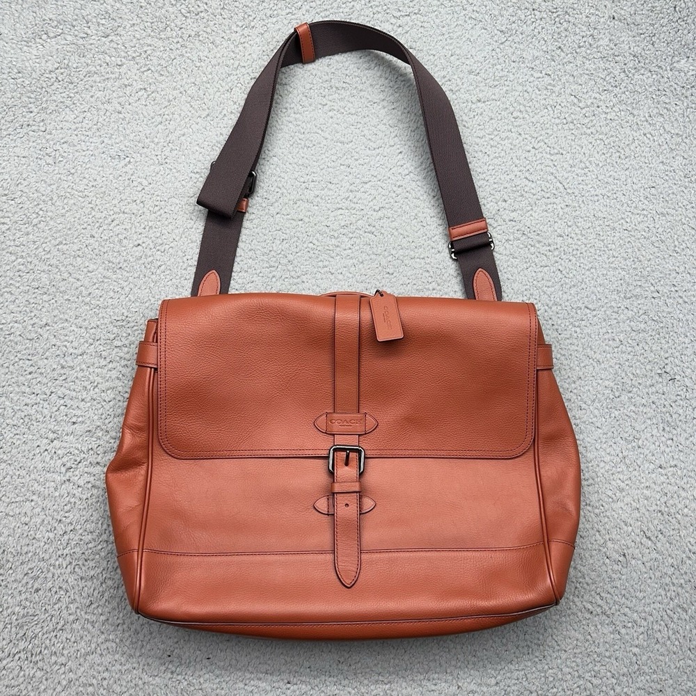 Genuine Coach F23204 Hudson Messenger Tote Terracotta 2 Way Leather Shoulder Bag